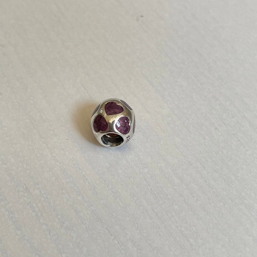 💜pandora Purple Hearts Charm💜